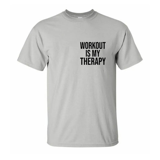 Workout Is My Therapy Printed Casual Men's T-shirt