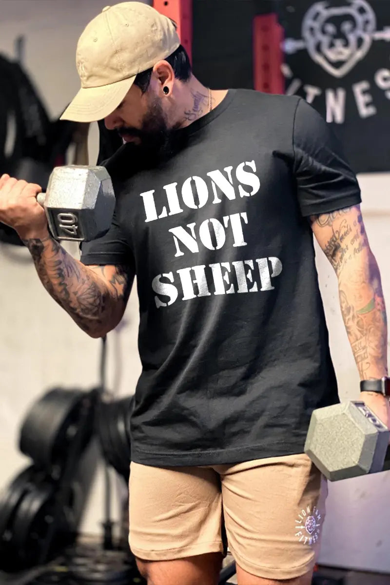 Lions Not Sleep Printed Casual Men's T-shirt