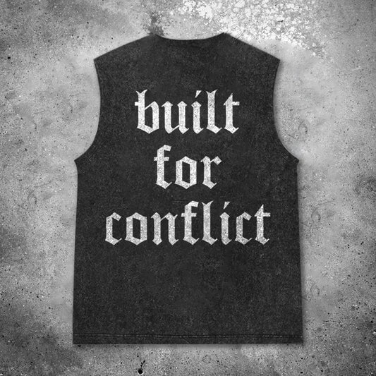 Built For Conflict Printed Men's Washed Vest