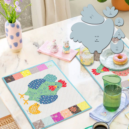 Weekend Chicken Patchwork Quilting Template Set - With Instructions