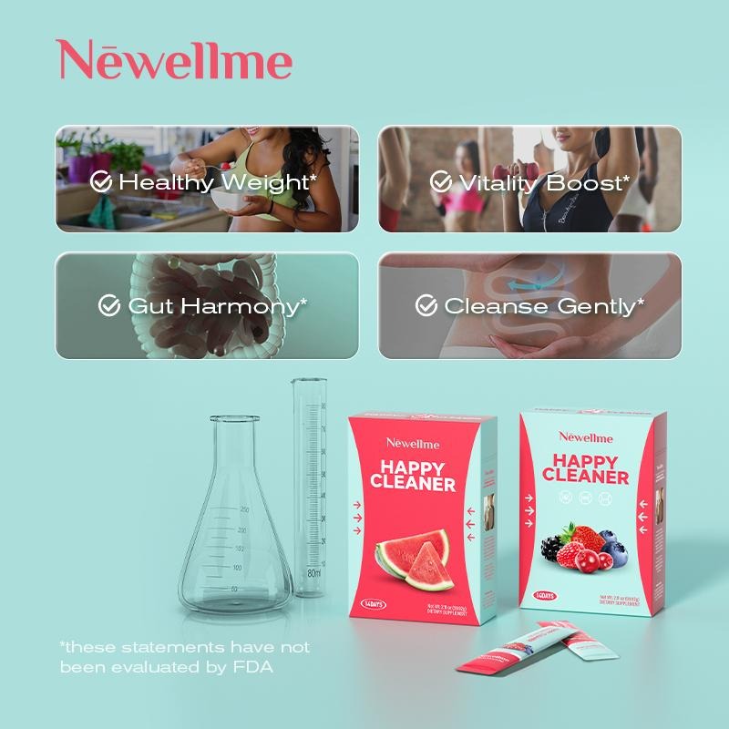 Newellme Happy Cleanse - Superfood Powder/Probiotics/Digestive Enzymes/Moringa - Supports gut health - Boosts immunity Optimum
