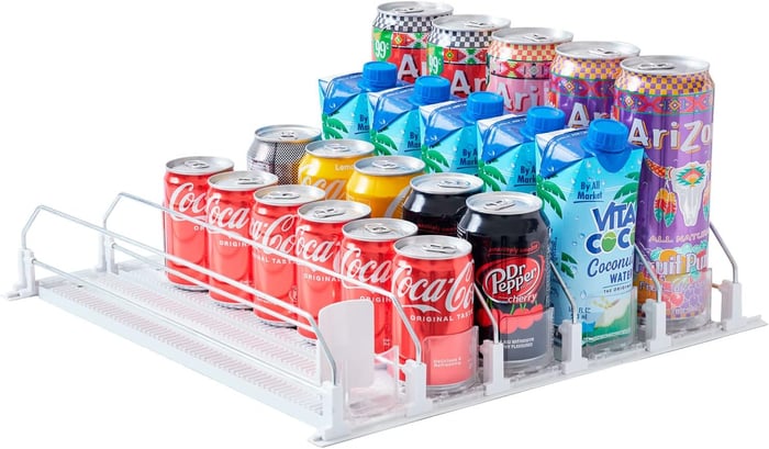 Drink Organizer for Fridge, Self-Pushing Soda Can Dispenser for Refrigerator