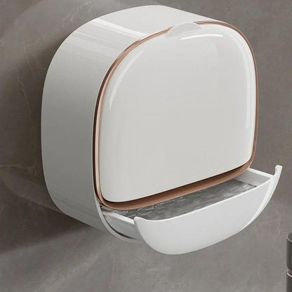 Luxury Soap Holder with Drain Tray, Waterproof Soap Dish Holder, Keep Soap Bars Dry, Adhesive Soap Case Box Wall Mounted for Shower, Bathroom, Bathtub, White