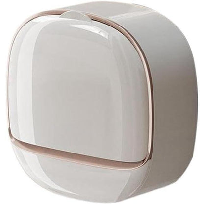 Luxury Soap Holder with Drain Tray, Waterproof Soap Dish Holder, Keep Soap Bars Dry, Adhesive Soap Case Box Wall Mounted for Shower, Bathroom, Bathtub, White