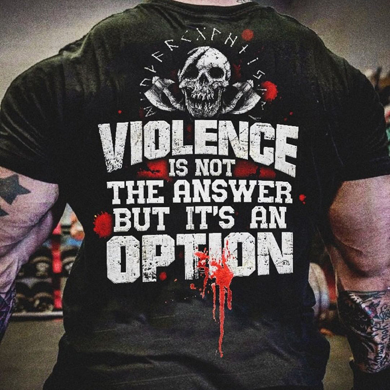 Vikings Violence Is Not The Answer Printed Men's T-shirt