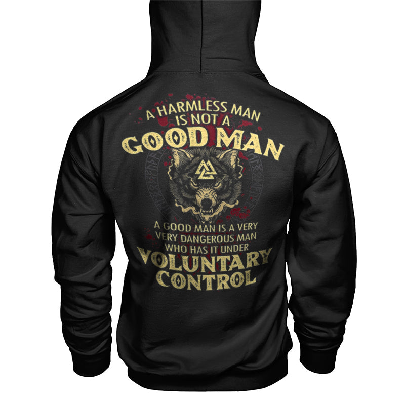 Vikings A Harmless Man Is Not A Good Man Printed Men's Hoodie