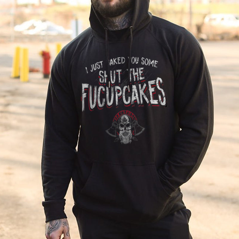 Vikings Shut The Fucupcakes Printed Men's Hoodie