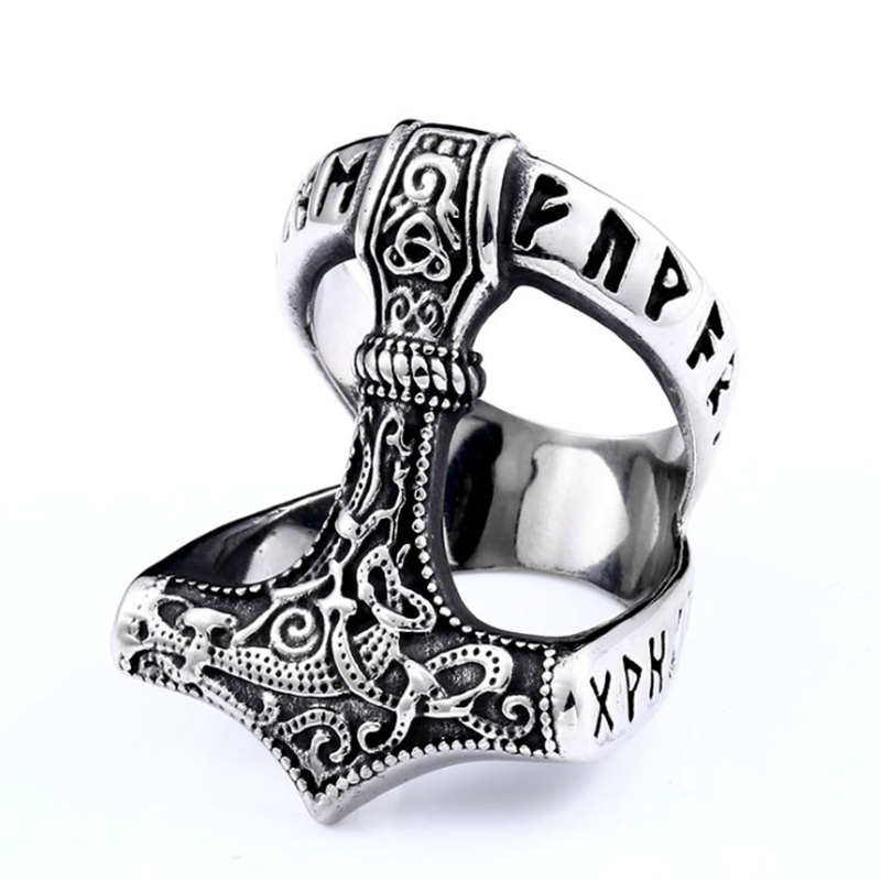 Creative Vintage Viking Letter Titanium Steel Ring