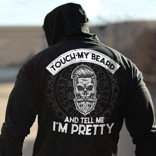 Vikings Touch My Beard Printed Casual Men's Hoodie