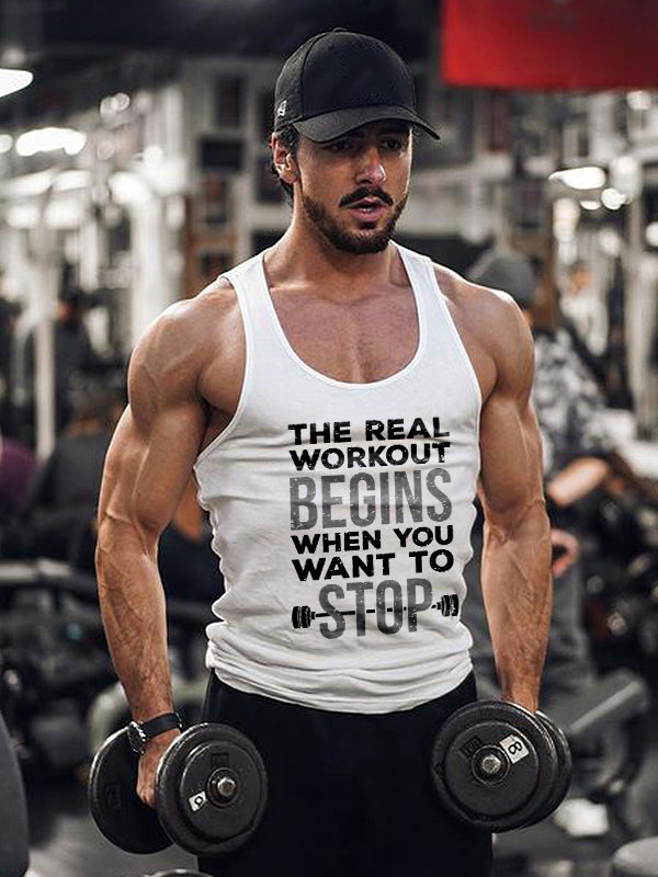 The Real Begins When You Want To Stop Printed Men's Vest