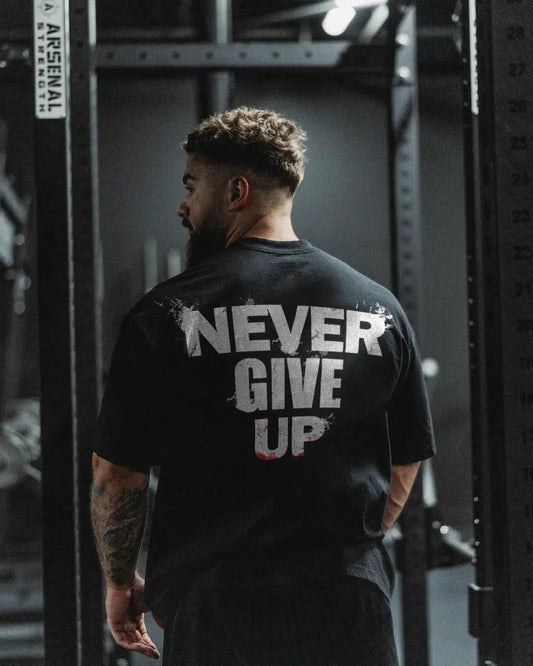 Never give up  Print Men's T-shirt