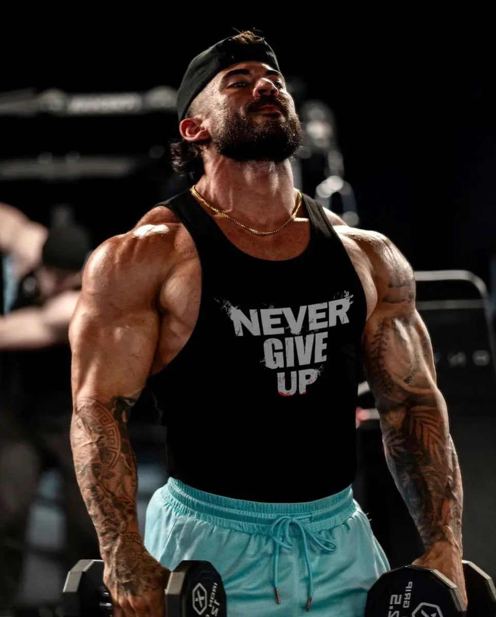 Never give up  Printed Men's Vest