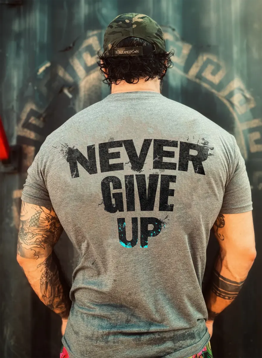 Never give up  Print Men's T-shirt