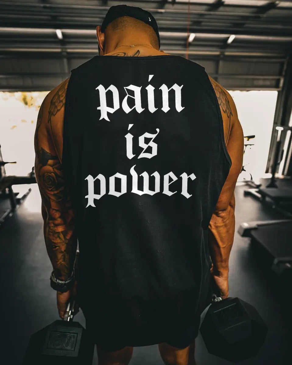 Pain is power Printed Men's Vest