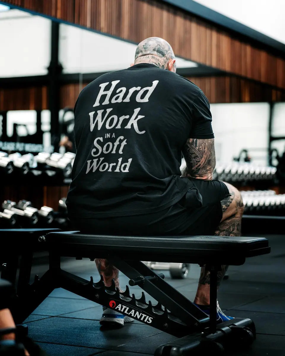 Hard work Soft world  Print Men's T-shirt