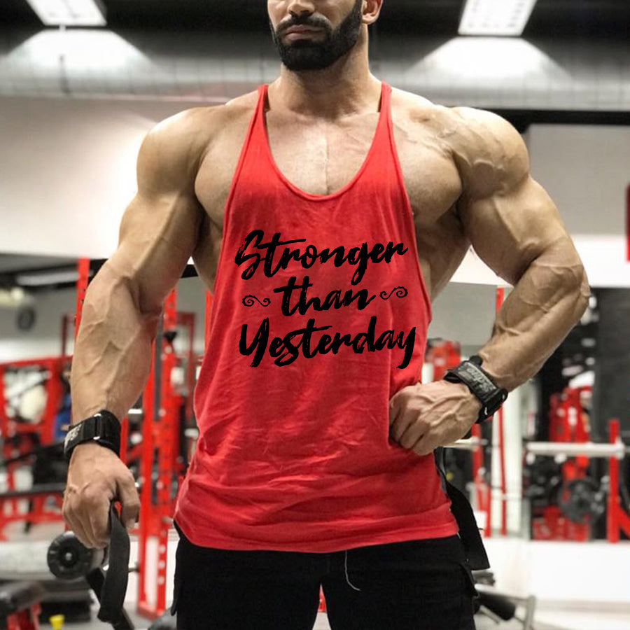 Stronger Than Yesterday Printed Men's Tank Top