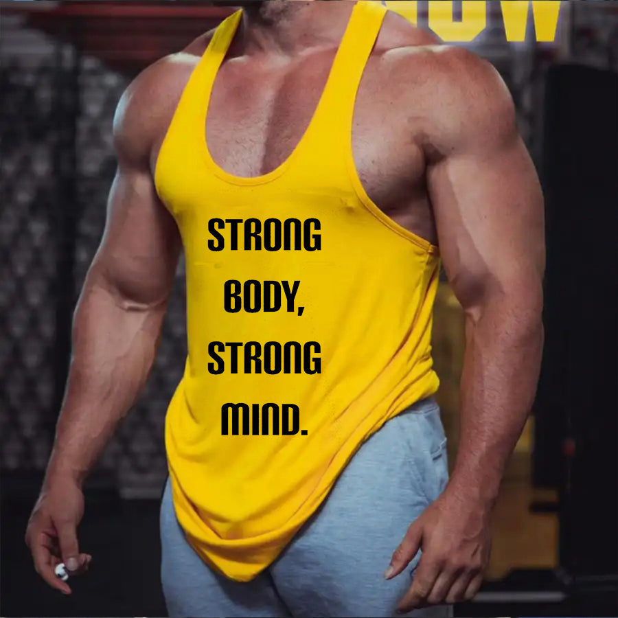 Strong Body. Strong Mind Printed Men's Tank Top