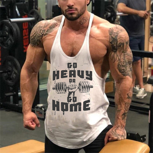 Go Heavy Or Go Home Printed Men's Tank Top