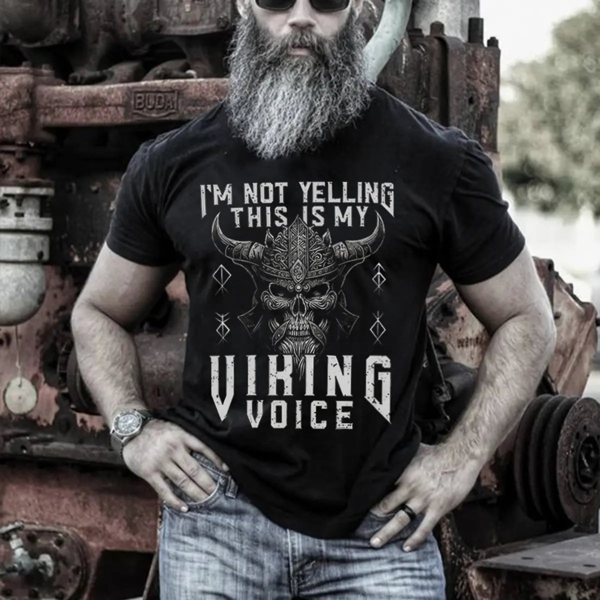 Viking I'm Not Yelling Printed Men's T-shirt