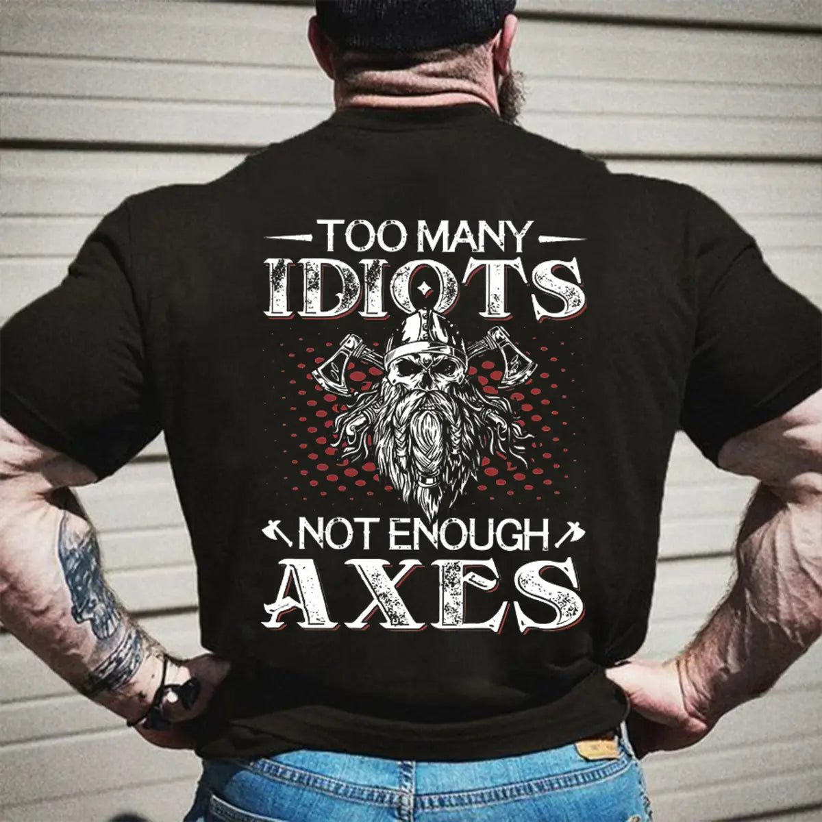 Viking Many Idiots Not Enough Axes  Printed Men's T-shirt