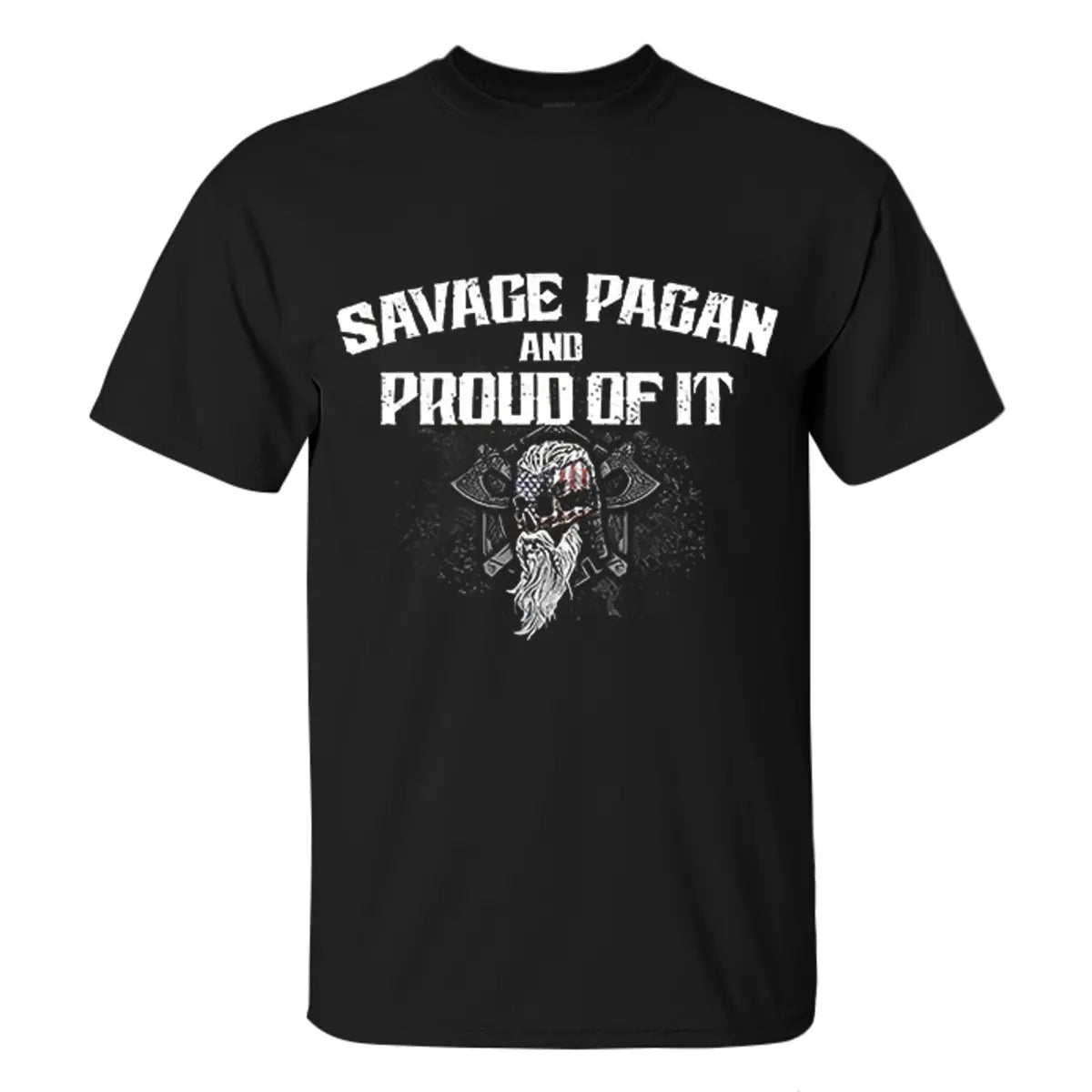 Viking Savage Pagan And Proud Of It Printed Men's T-shirt