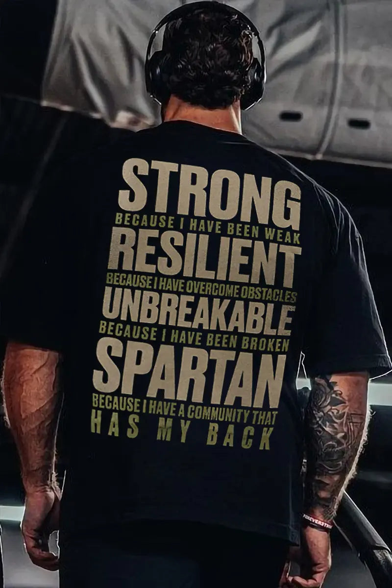 Strong Resilient Unbreakable Spartan Printed Men's T-shirt