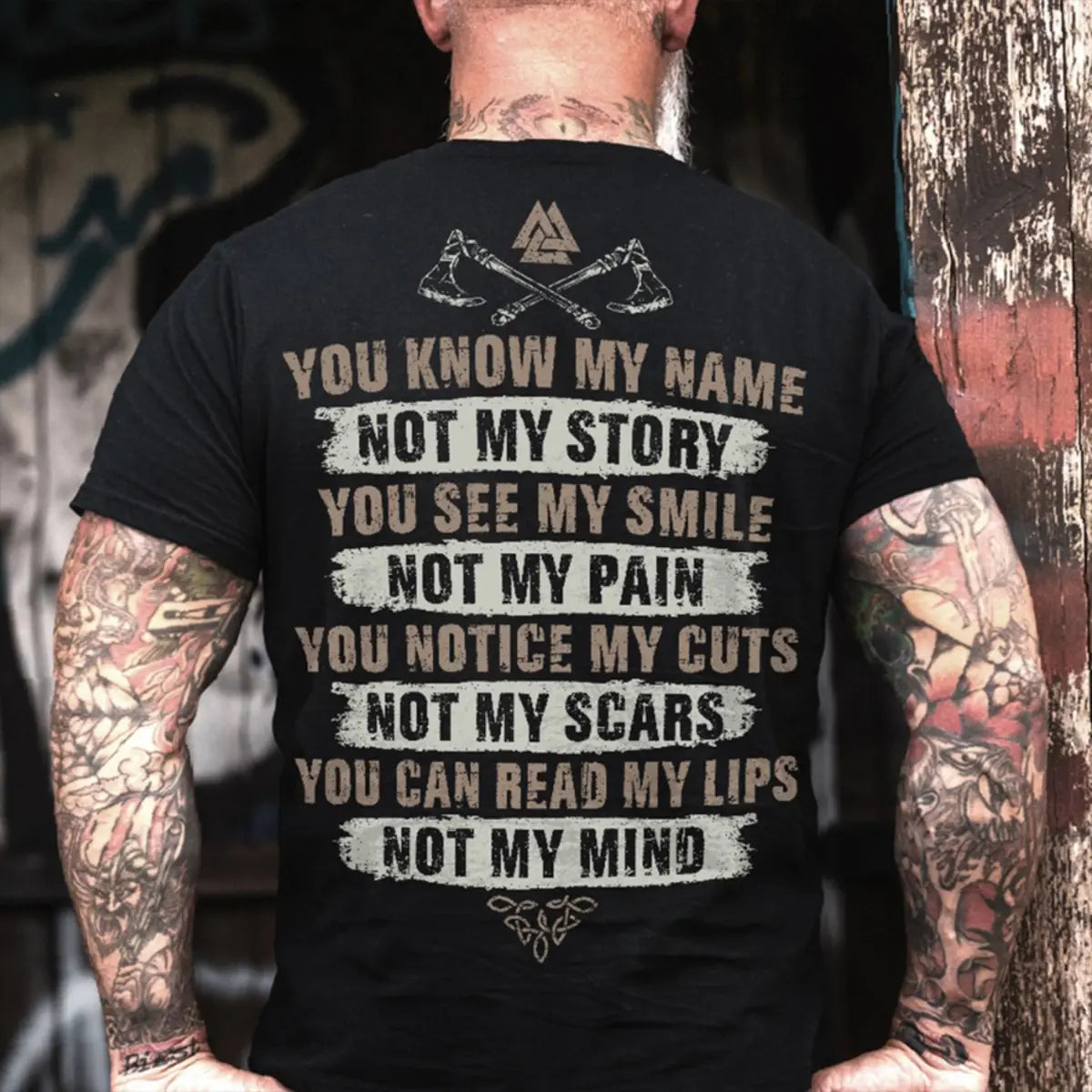 Viking You Know My Name Not My Story Printed Men's T-shirt