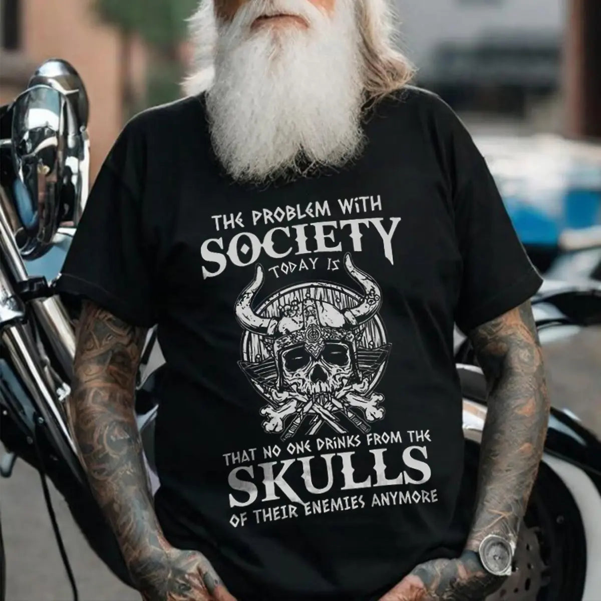 Viking The Problem With Society Printed Men's T-shirt