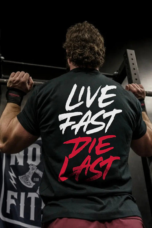 Live Fast Die Last Printed Men's T-shirt