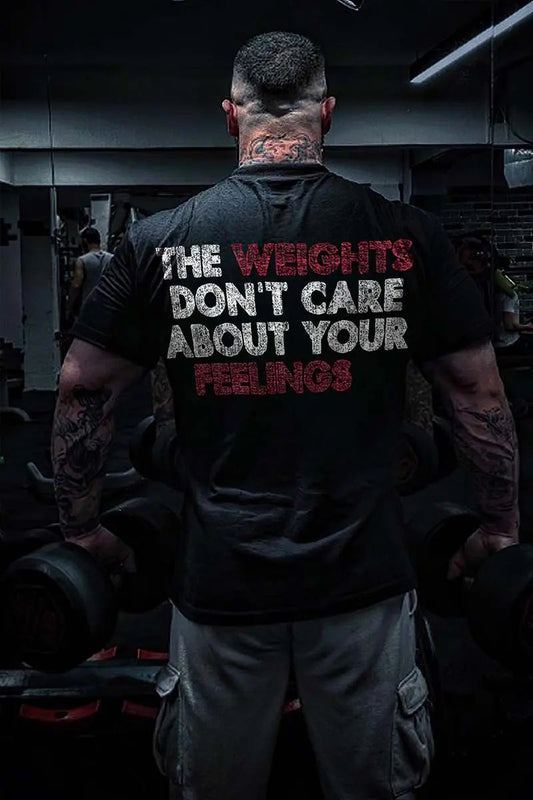 The Weights Don't Care About Your Feelings Printed Men's T-shirt