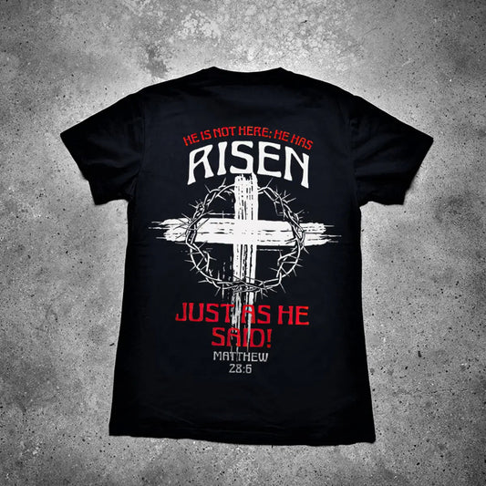 He Is Not Here He Has Risen Printed Men's T-shirt