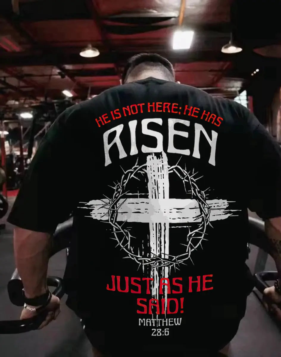 He Is Not Here He Has Risen Printed Men's T-shirt