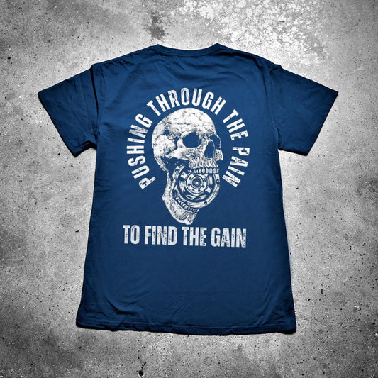 Pushing Through The Pain To Find The Gain Printed Men's T-shirt