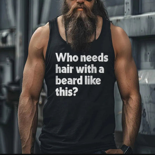 Viking Who Needs Hair With A Beard Like This? Printed Men's Vest