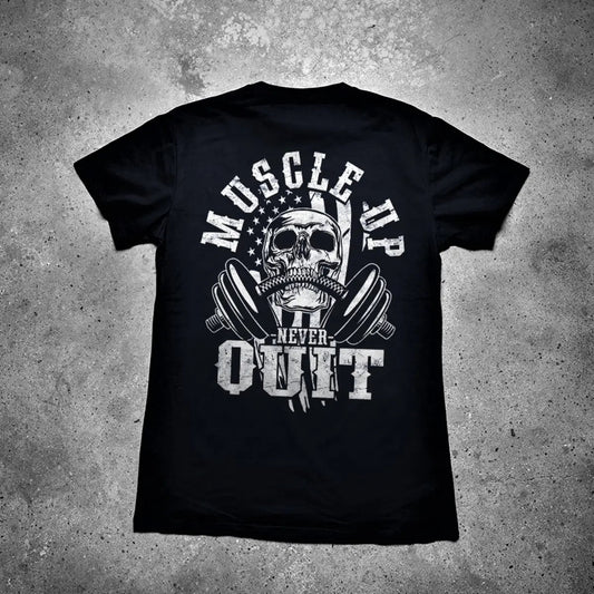 Muscle Up Never Quit Printed Men's T-shirt