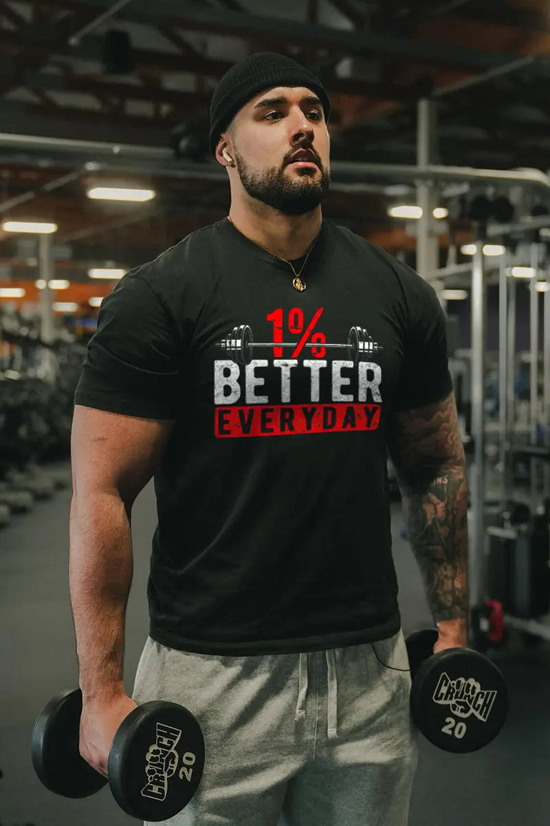 1% Better Everyday Printed Men's T-shirt