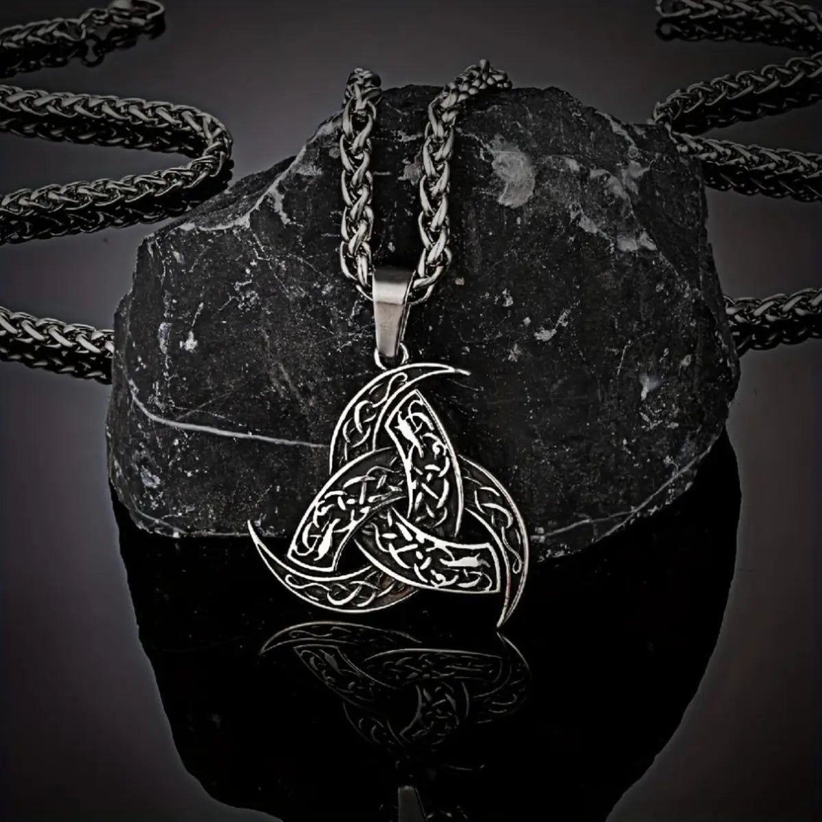 Viking Celtic Knot Runic Amulet Pendant Necklace