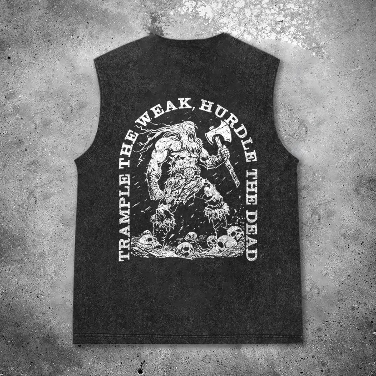 Trample The Weak, Hurdle The Death Printed Men's Washed Vest
