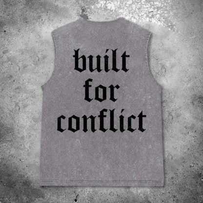 Built For Conflict Printed Men's Washed Vest