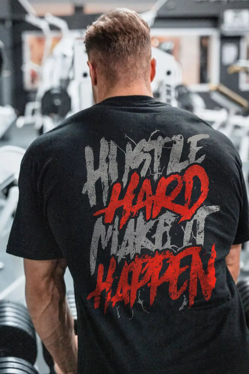 Hustle Hard Market Happen Printed Men's T-shirt