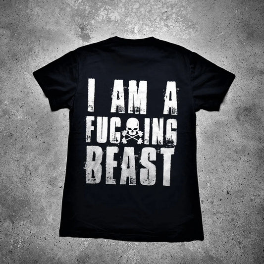 I Am A Fuc*king Beast Printed Men's T-shirt