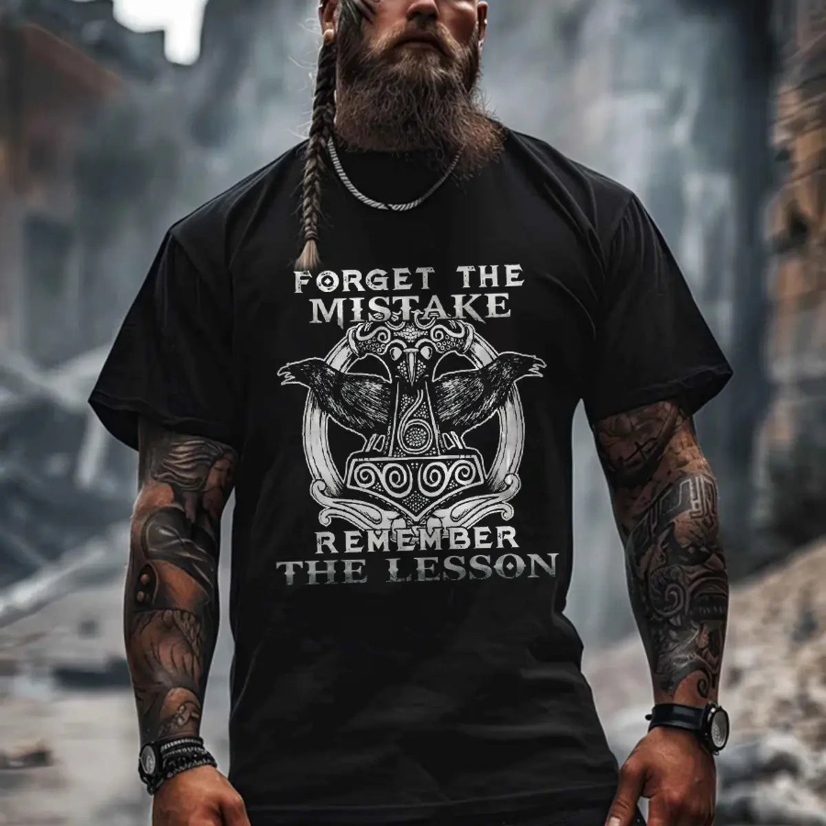 Viking Forget The Mistake Printed Men's T-shirt