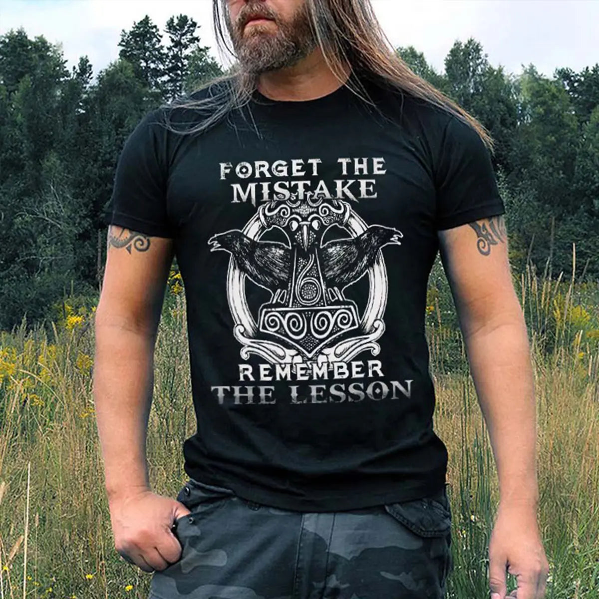 Viking Forget The Mistake Printed Men's T-shirt