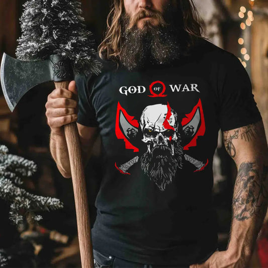 Viking God Of War Printed Men's T-shirt