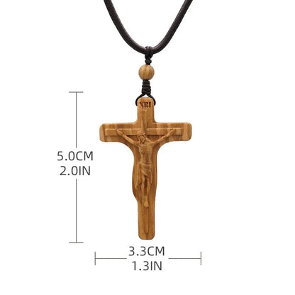 ✝️100% Handmade Jesus Cross Wooden Necklace(Jack Miller Handmade®)