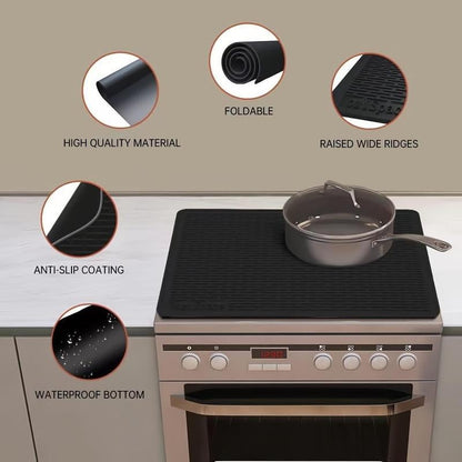 🔥500°F/220°C Heat-Resistant Silicone Stove Cover Mat & Utensils