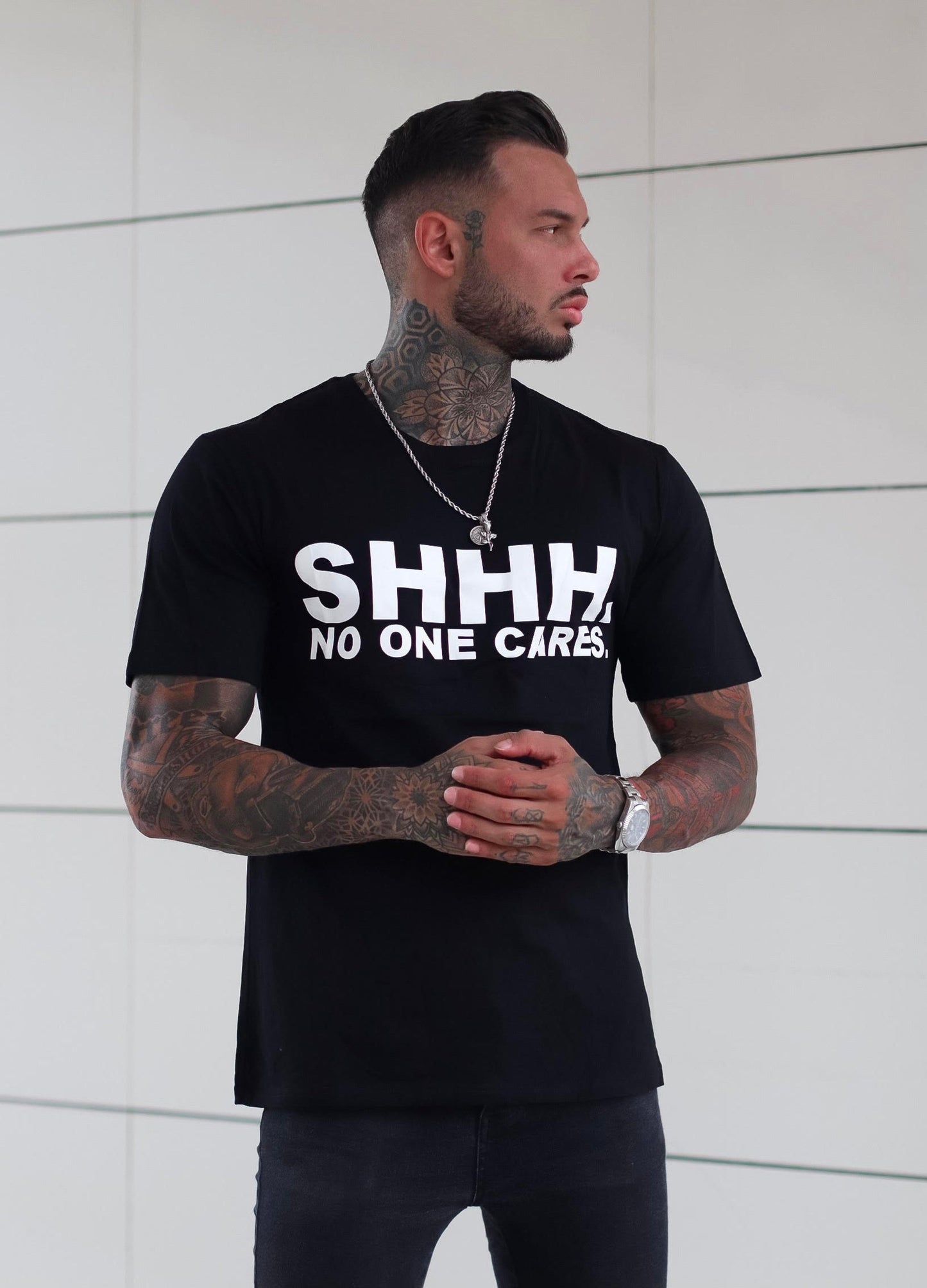 No One Cares Printed Fashionable Men's T-shirt