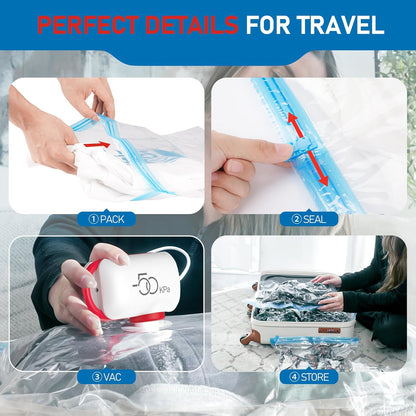 🔥Last Day Clearance🏆9 Pack Lightweight Travel Bags with USB Electric Pump