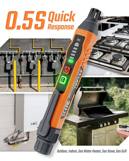 Natural Gas Leak Detector, With Audible & Visual Alarm