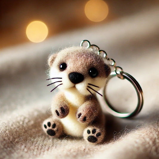 Cute Felt Otter Keyring